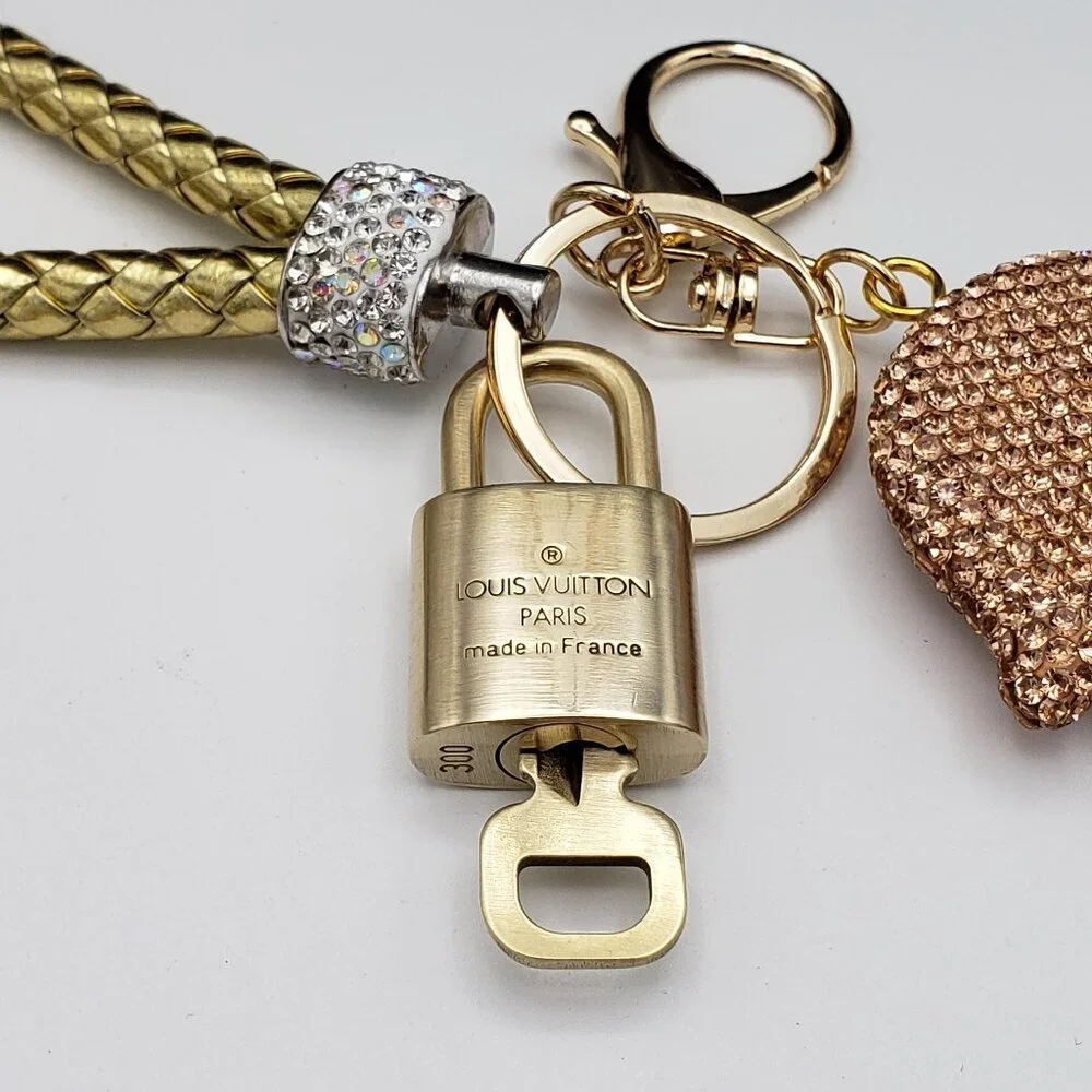 Authentic Louis Vuitton Lock & Key with unbranded Evil Eye Bagcharm 011526
